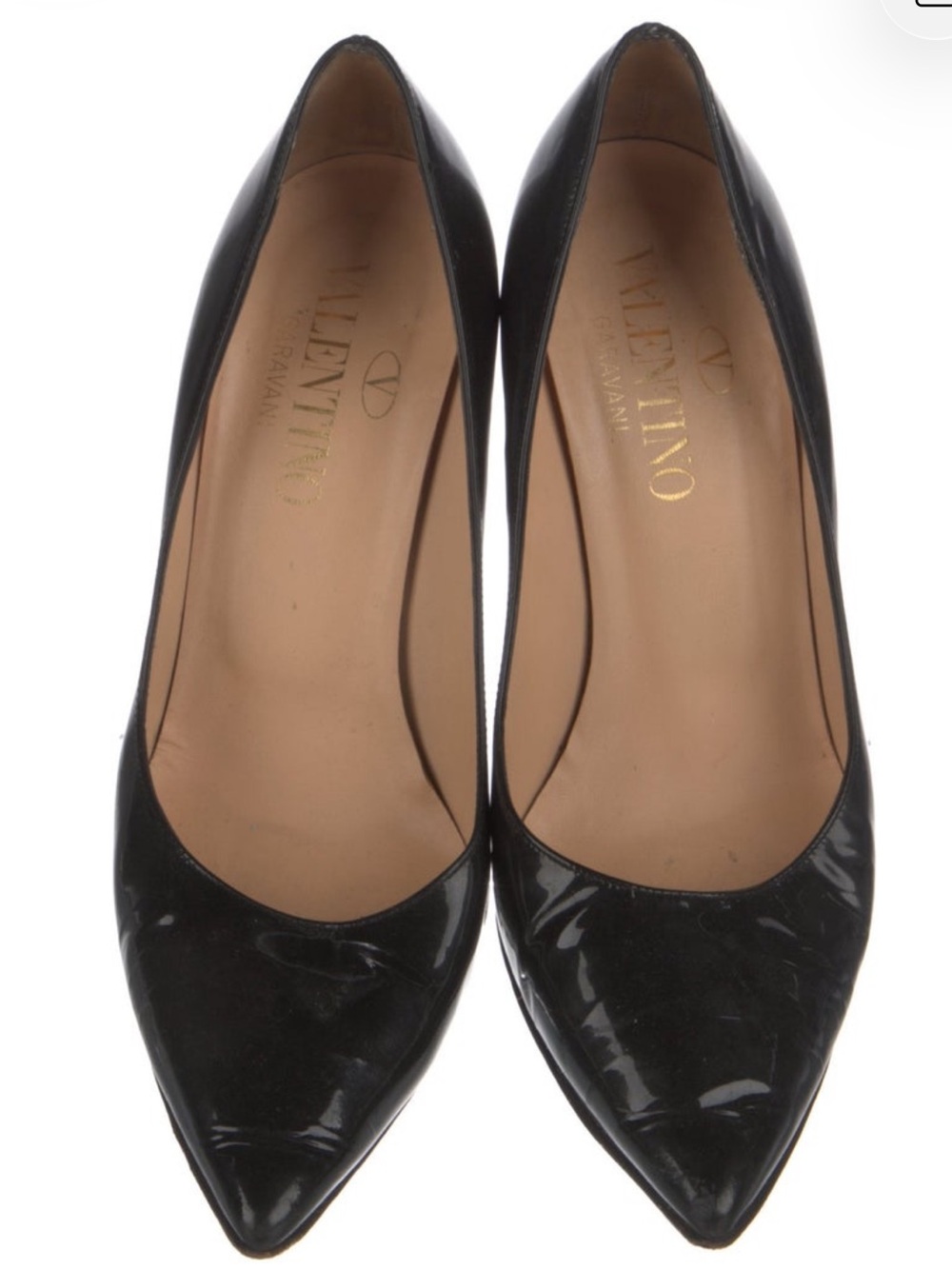 Valentino Black Patent Leather Pointed Pumps
